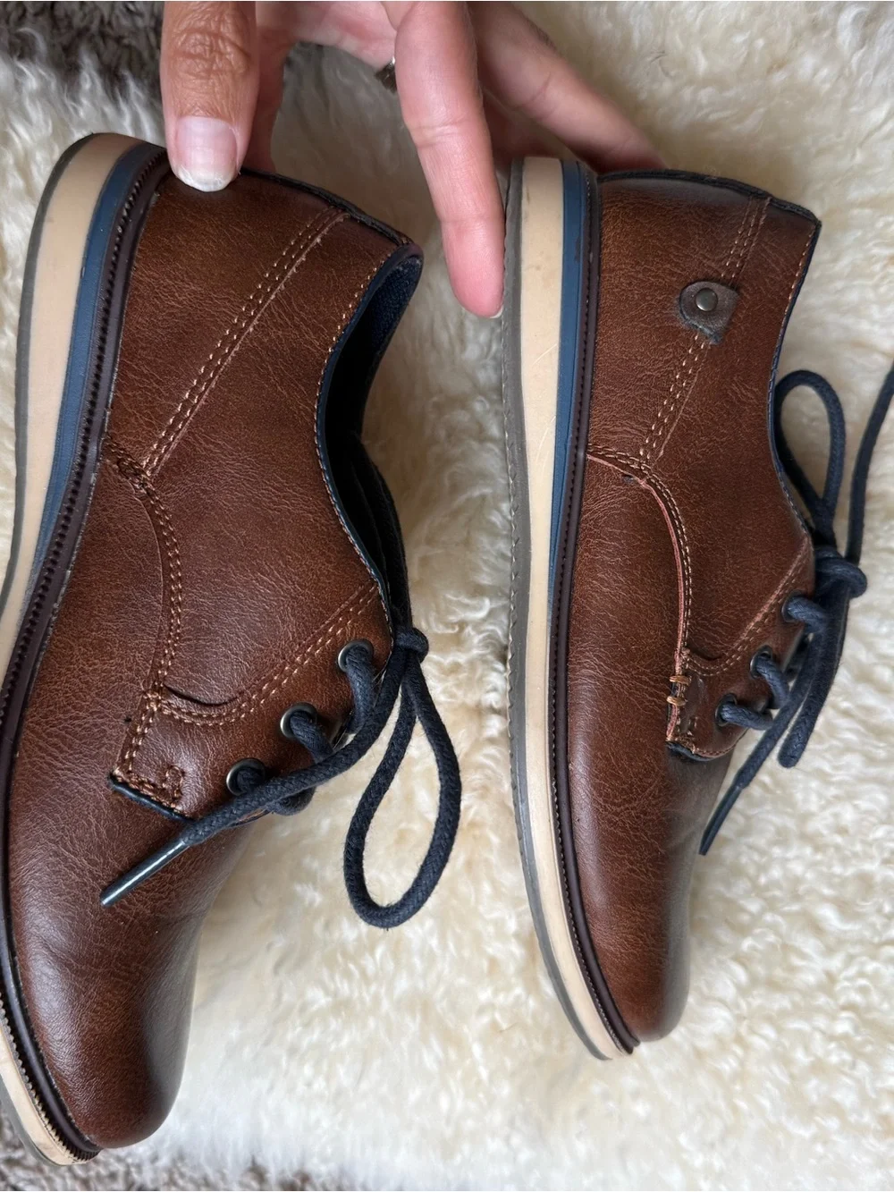 Boys Brown Dress Lace-Up Shoes